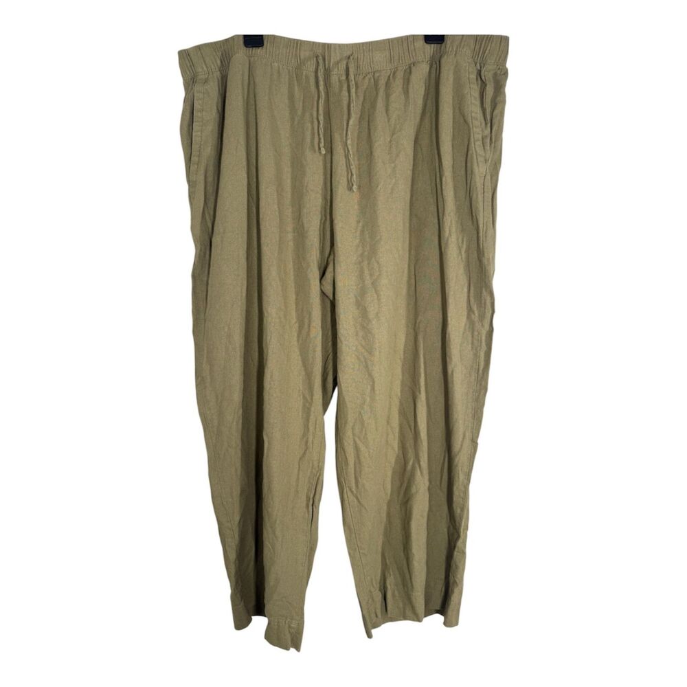 Old Navy Womens Green Wide Leg Lined Blend Pants Sz XXL Pull On Breathable Beach